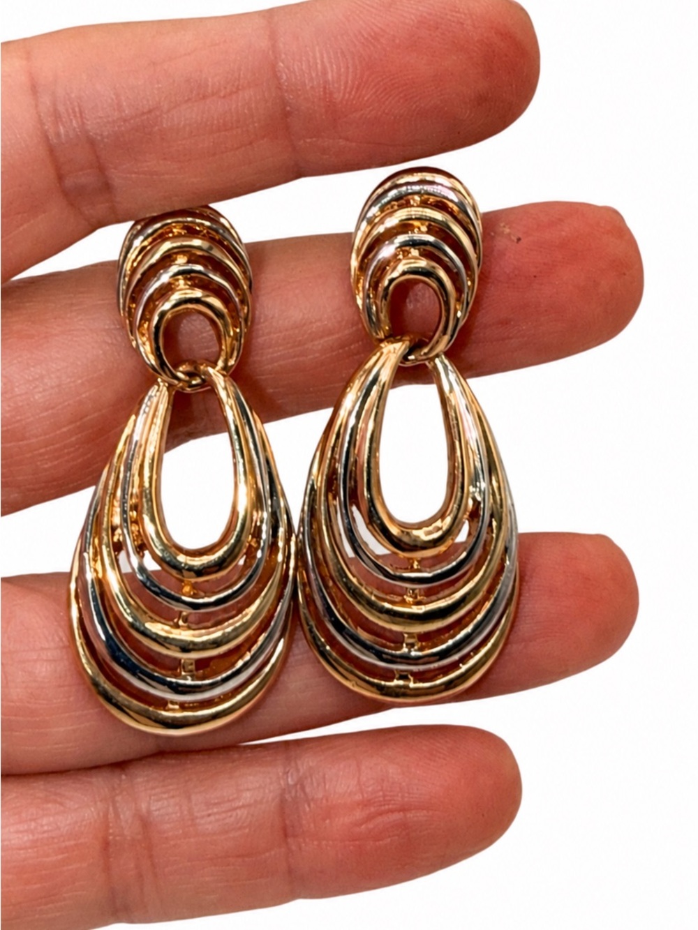 Two-Tone Gold & Silver Tone Dangle Earrings
